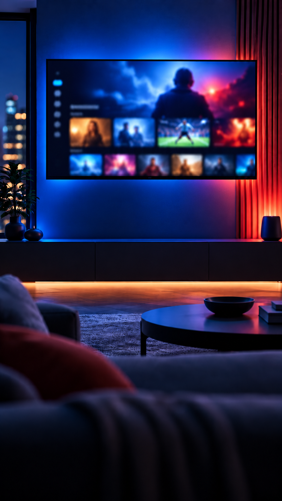 Streaming room with a television